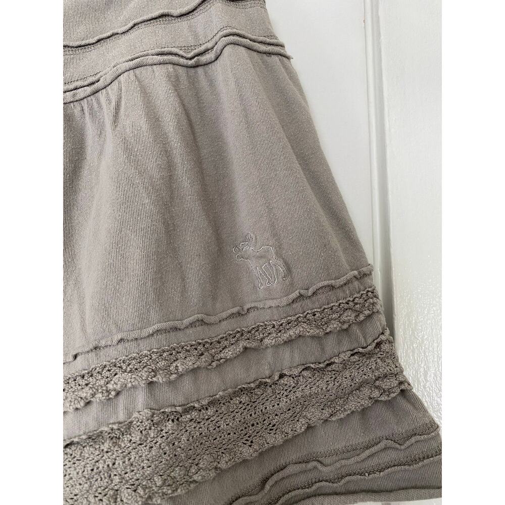 Vintage Y2K Abercrombie & Fitch Tiered Ruffle Mini Skirt Gray Size M - Picture 2 of 6